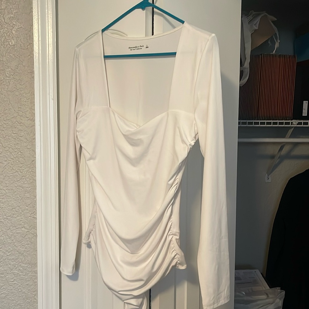 White rouched bodysuit